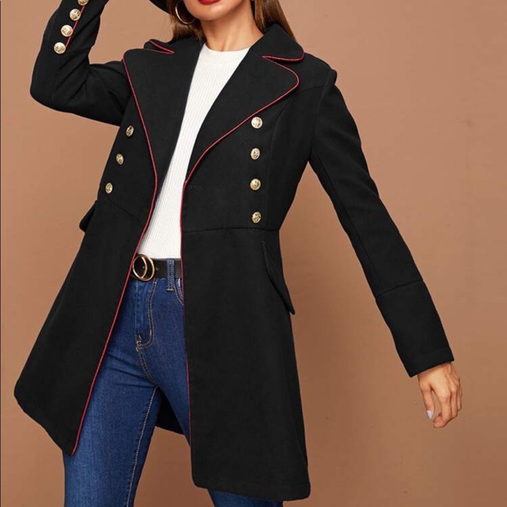 NEW Black Military Coat